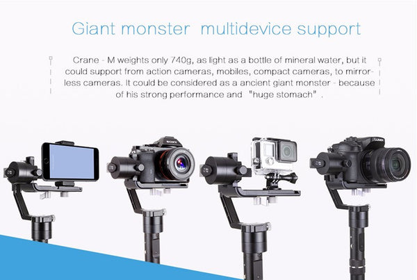 Zhiyun Crane M Gimbal 3-Axis for DSLR/ Mirrorless/Gopro/Smartphone